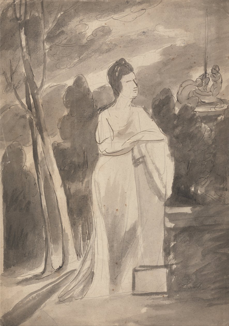 Kvinna vid en kolumn av George Romney