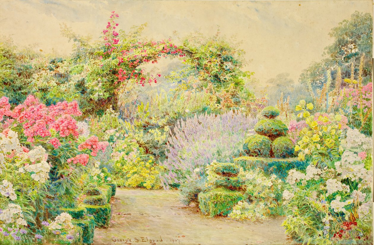 Roundscliffe, en trädgård i Leicestershire, 1907 av George Samuel Elgood