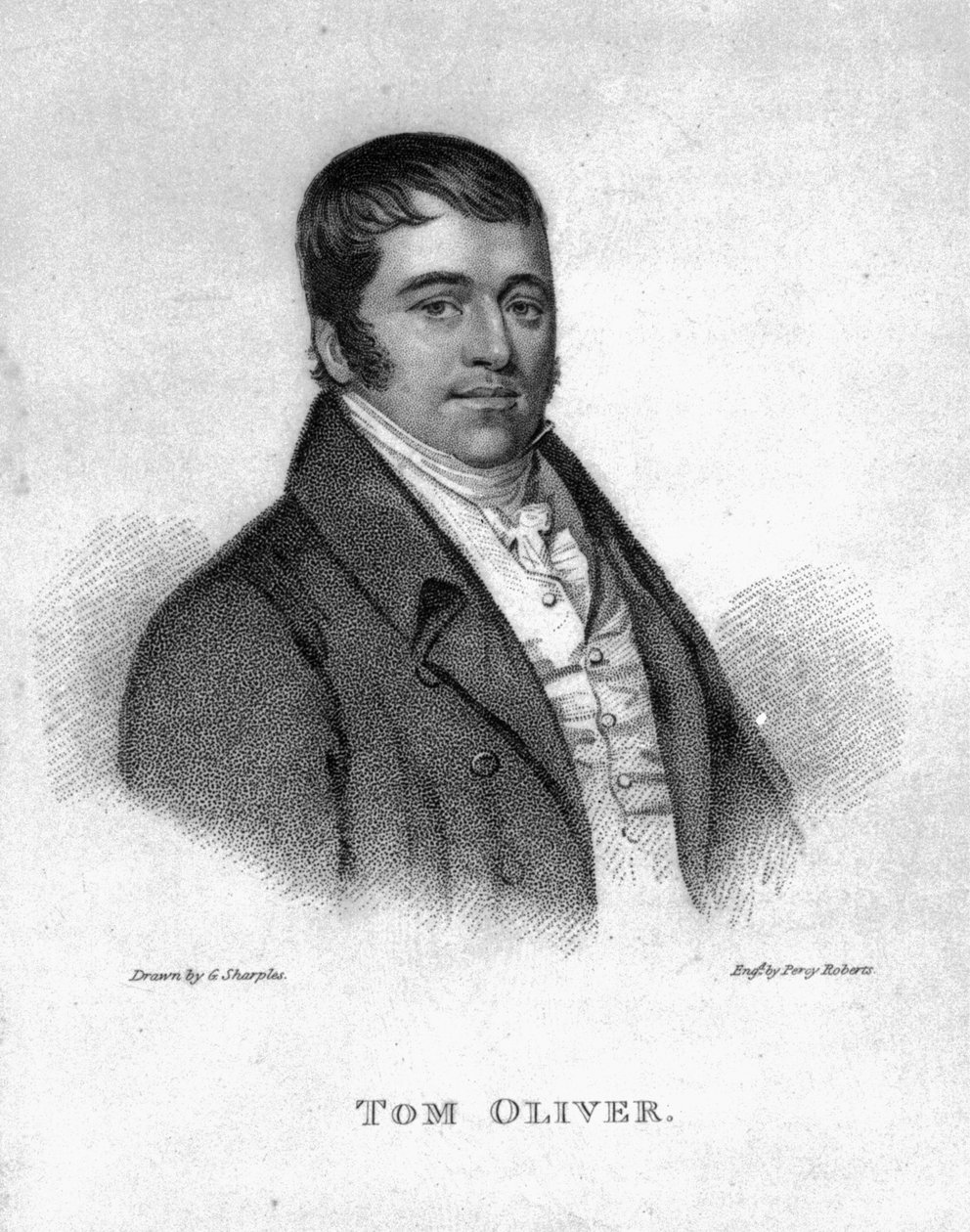 Tom Oliver, graverad av Percy Roberts av George Sharples