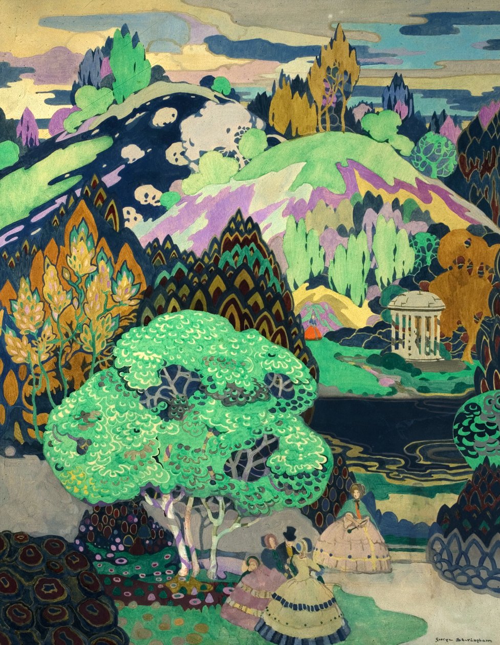 Ipswich Park, 1919 (tempera på papir) sverige av George Sheringham