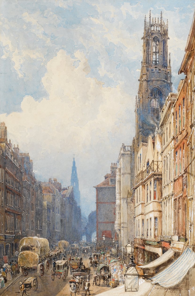 Fleet Street, London, 1834 (wc på papper) av George Shepherd