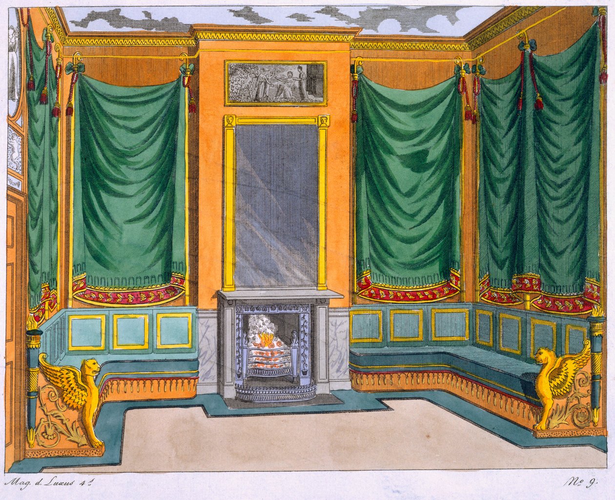 Rumsdesign, George Smith, från Magazin des Luxus, Paris och Leipzig Vol IV, 1800-talet av George Smith