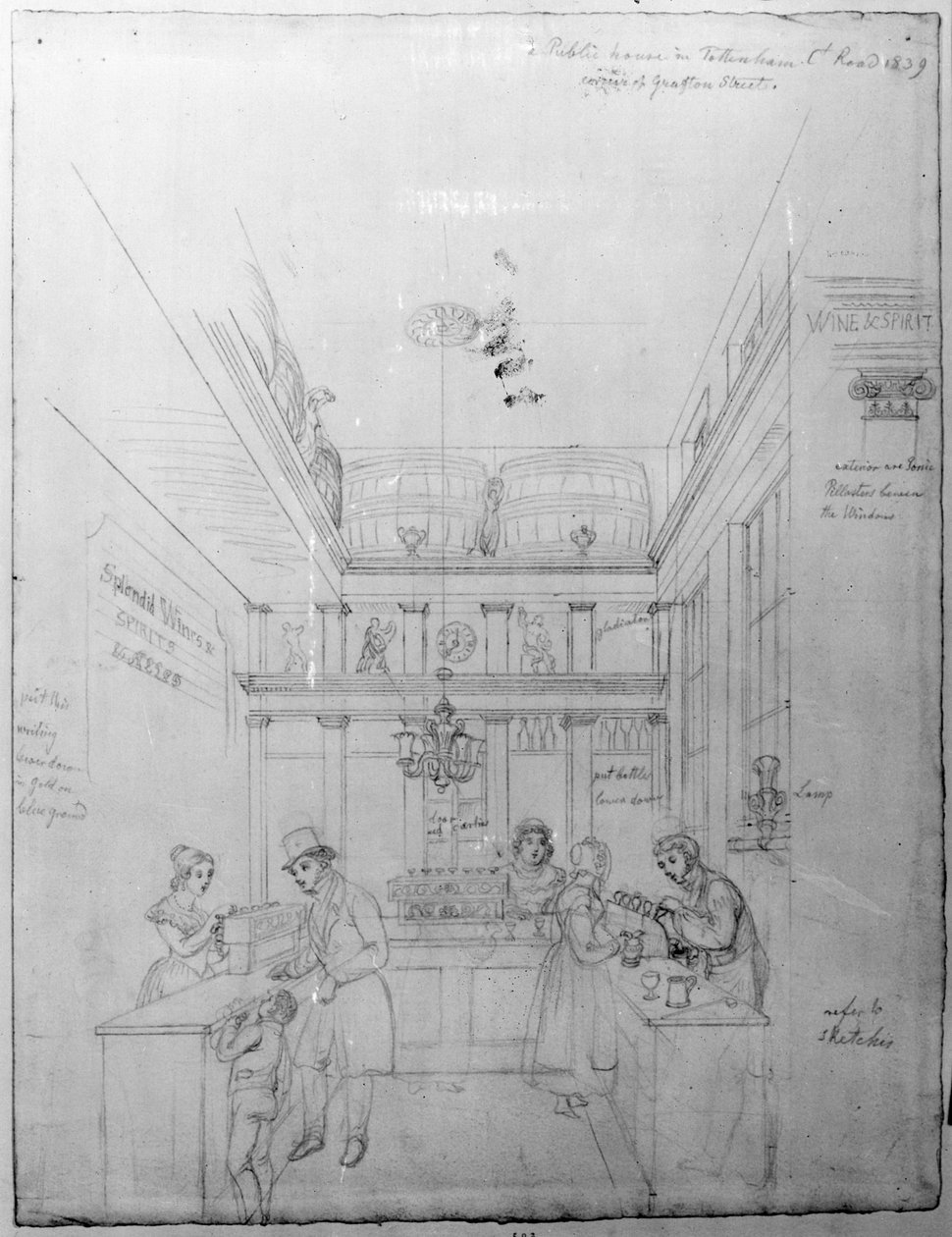 En spritbutik i London, 1839 av George Snr Scharf