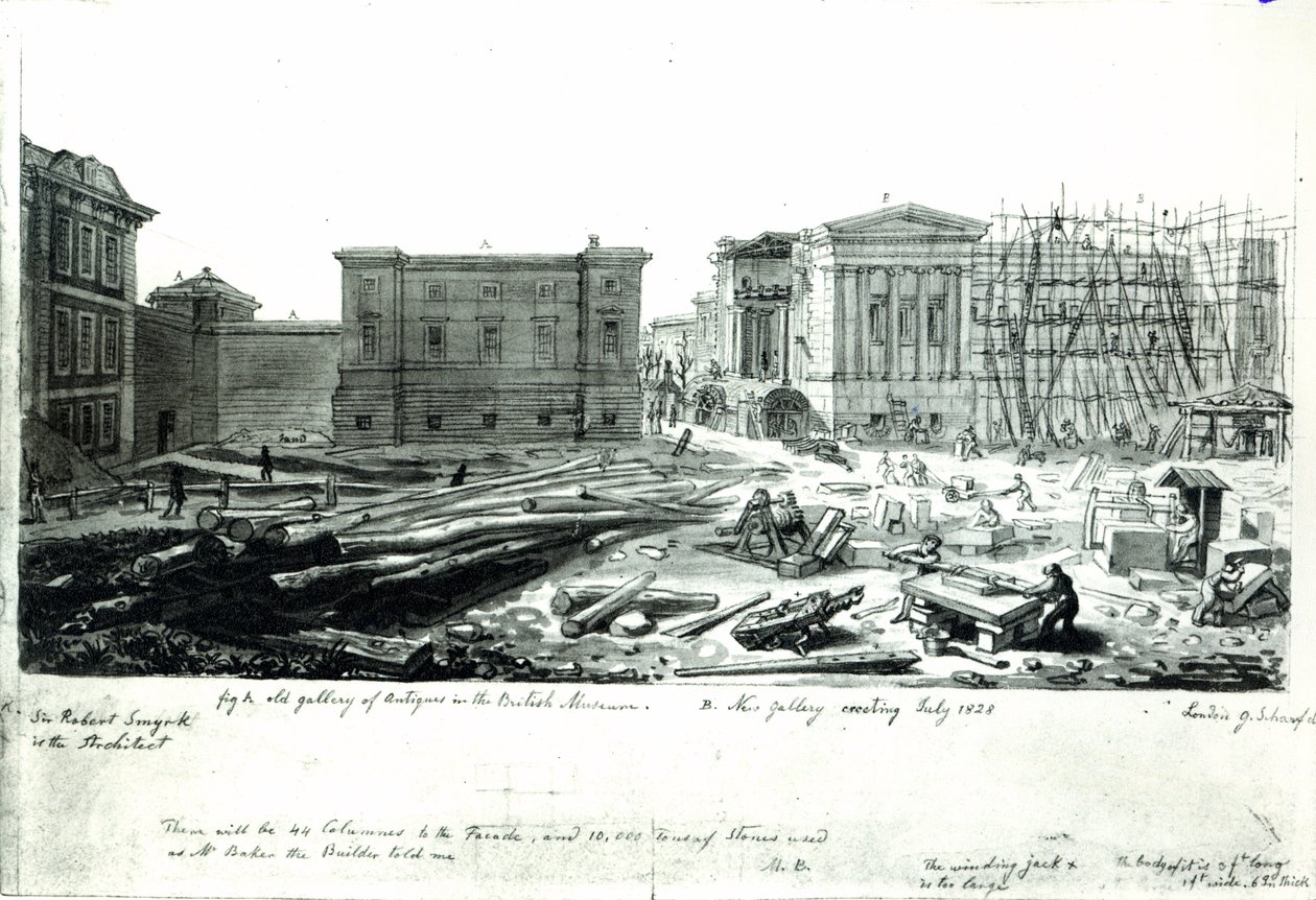 Byggandet av det nya galleriet på British Museum av George Snr Scharf