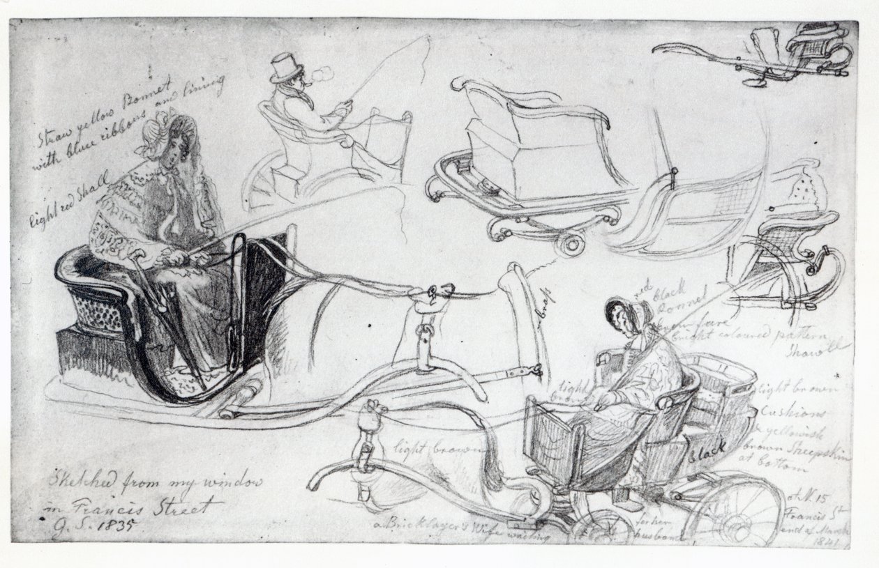 GPPony na Mitego kwenye Mtaa wa Francis, London, 1835 swed av George Snr Scharf