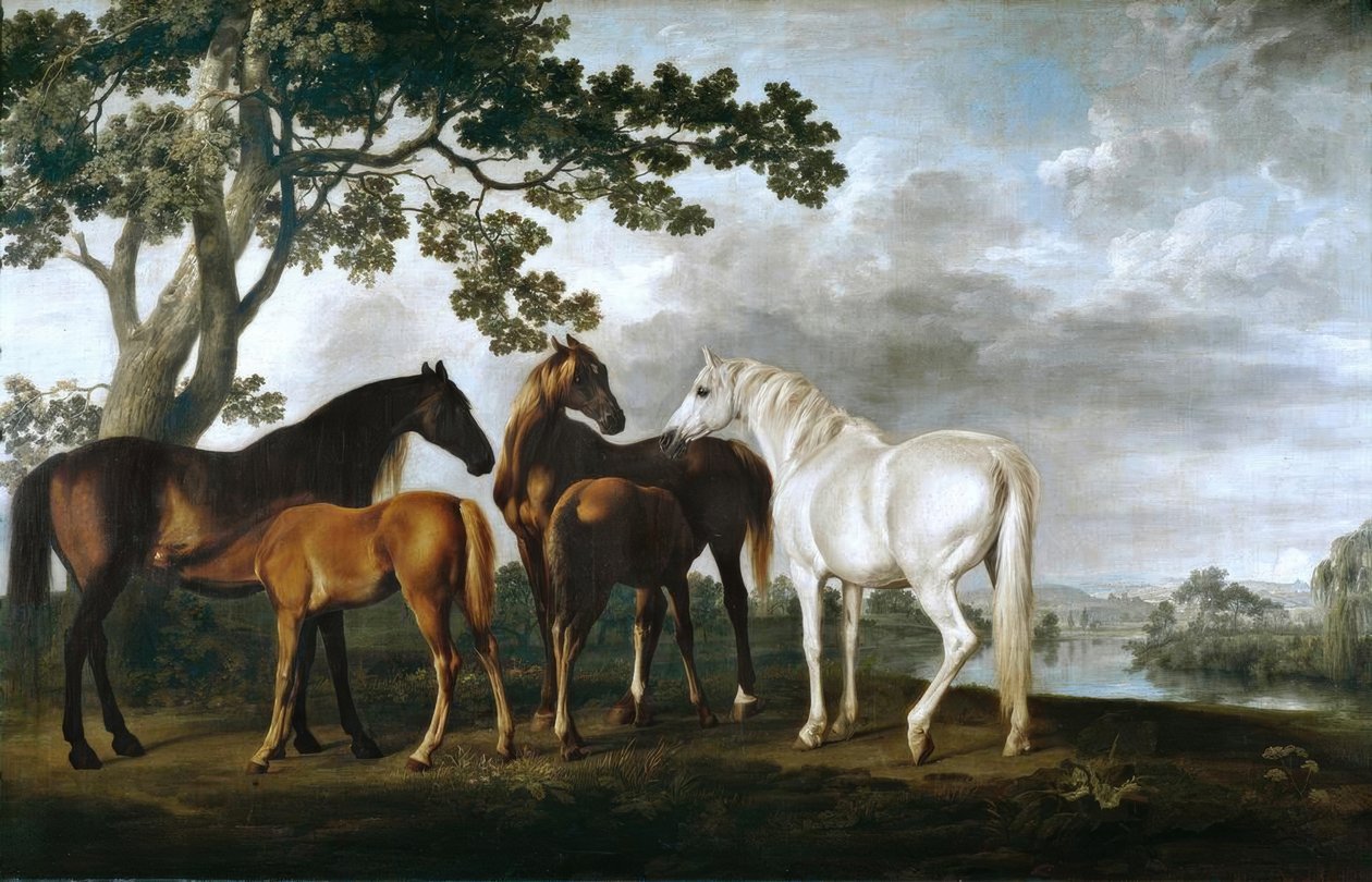 Ston och föl i ett flodlandskap av George Stubbs