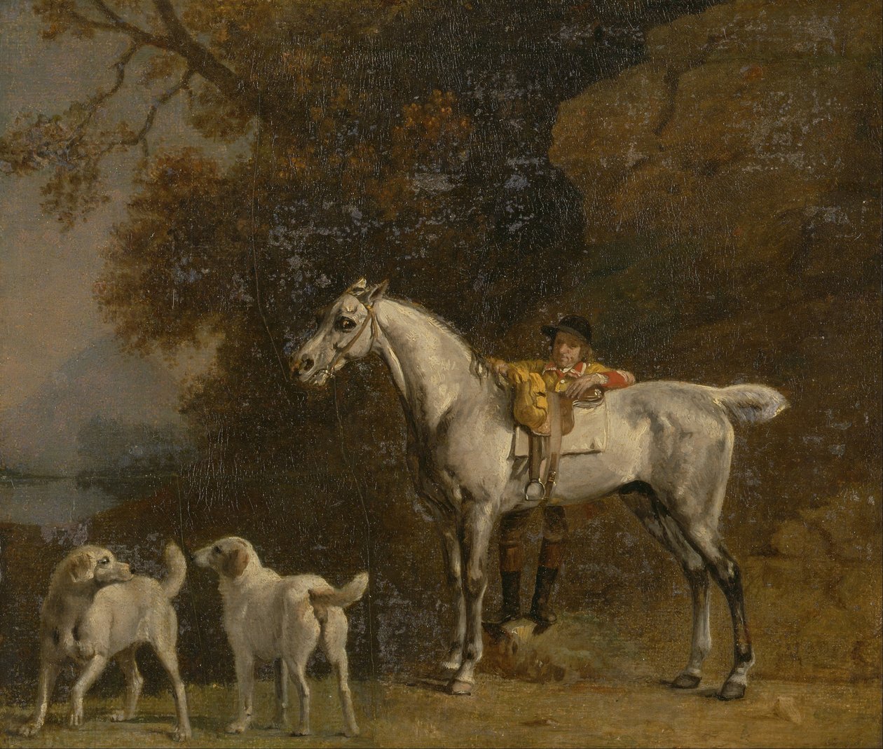 Studier för eller efter den tredje hertigen av Richmond med Charleton Hunt av George Stubbs