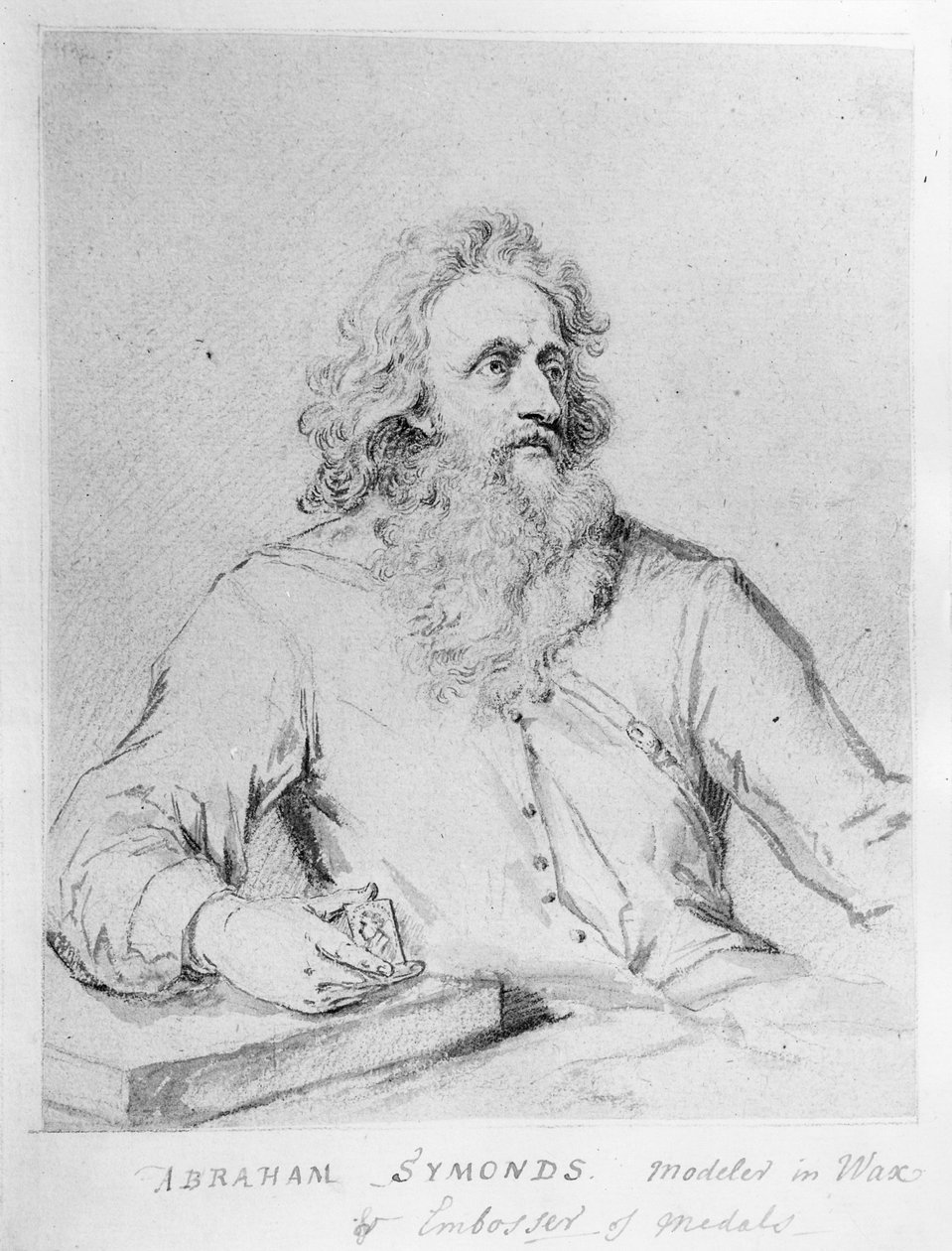 Abraham Symonds, efter ett porträtt av Sir Godfrey Kneller (penna och bläck och tvätt på papper) av George Vertue