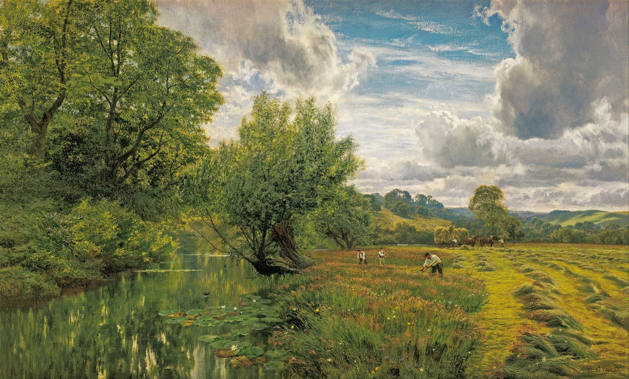 Hayfield, nära Days Lock, Oxon av George Vicat Cole