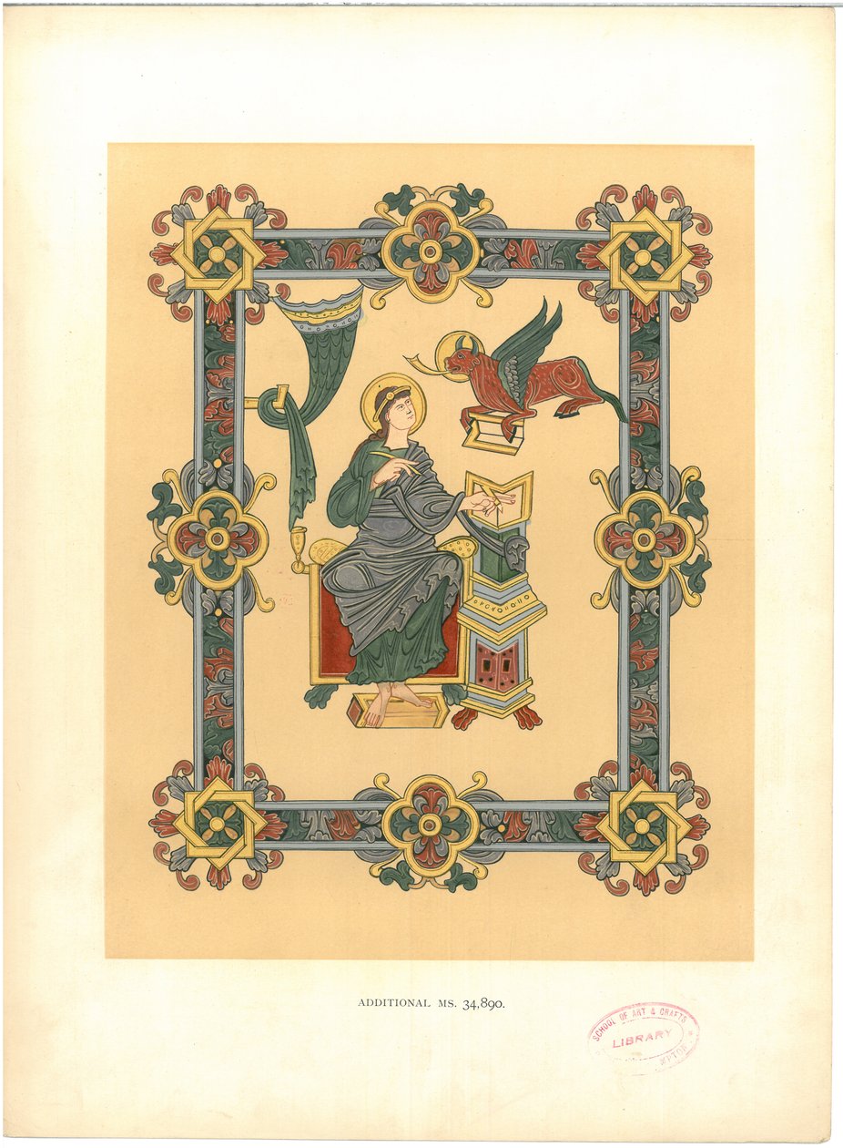Platta från "Illuminated Manuscripts in the British Museum: Miniatyrer, ramar och initialer av George Augustus Wallis