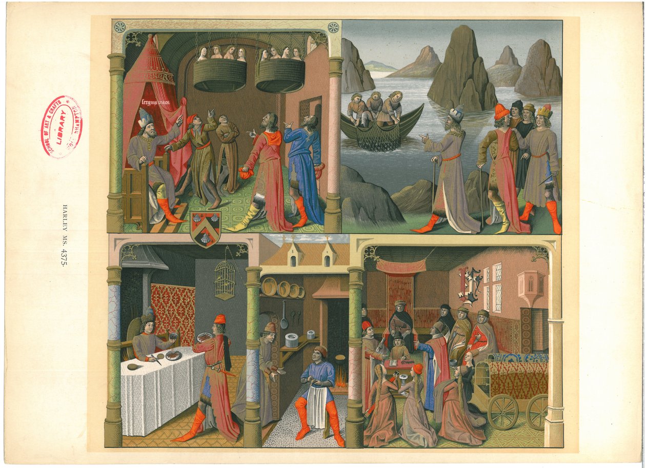 Platta från "Illuminated Manuscripts in the British Museum: Miniatyrer, ramar och initialer av George Augustus Wallis
