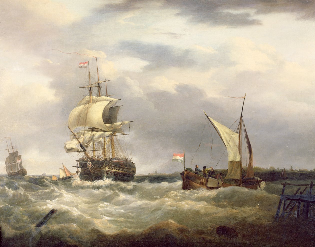 Holländskt emigrantskepp släpper lotsen och lämnar sitt hemland akterut av George Webster