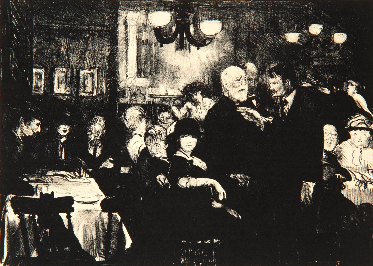 Konstnärs afton, 1916 av George Wesley Bellows