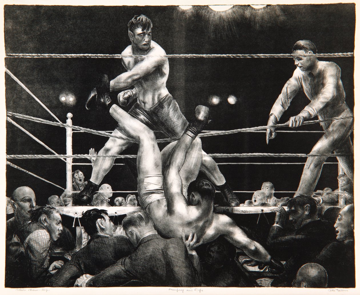 Dempsey och Firpo, 1923-24 av George Wesley Bellows