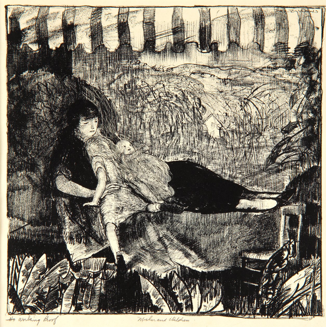 Mor och barn, 1916 av George Wesley Bellows