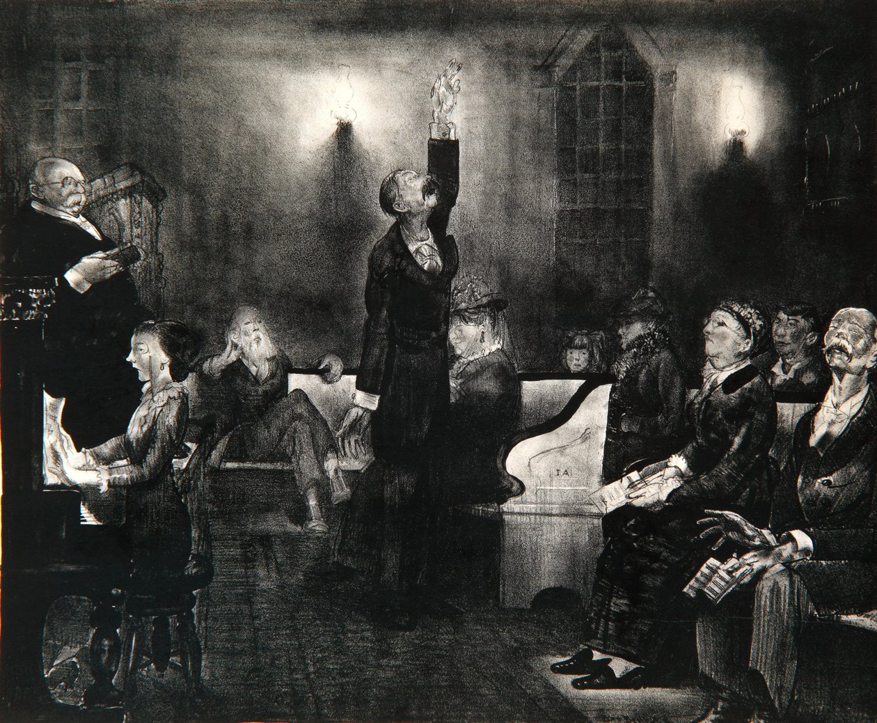 Bönemöte, 1916 av George Wesley Bellows