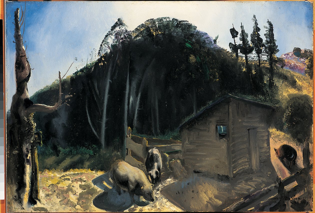 Tre grisar och ett berg, c.1922 av George Wesley Bellows