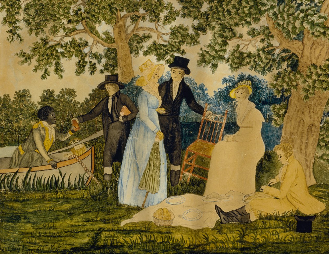 Fiskesällskap, ca 1815 (akvarell på papper) av George after Morland