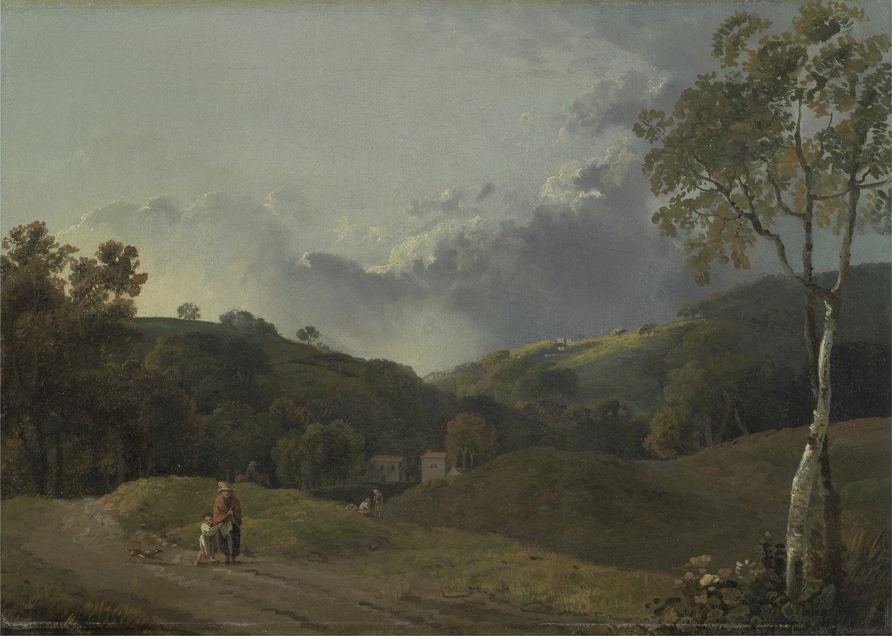 Landskap med stugbor av George the Elder Barret