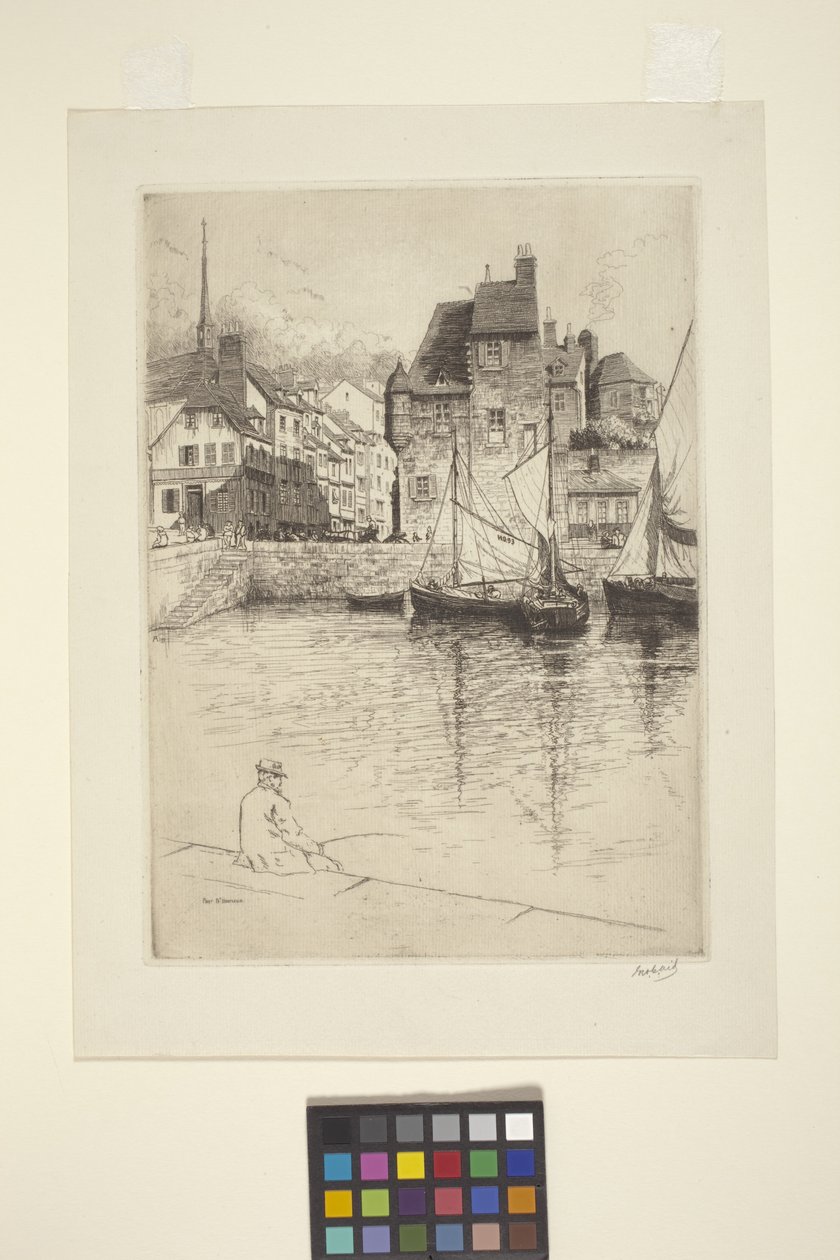 Port of Honfleur (bläck) av George Charles Aid