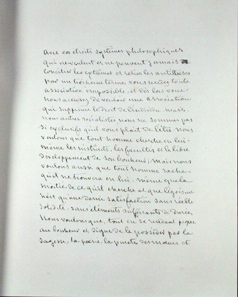 Manuskriptblad från "Pantheon des Illustrations francaises au XIXeme siecle" (penna och bläck på papper) av George Sand