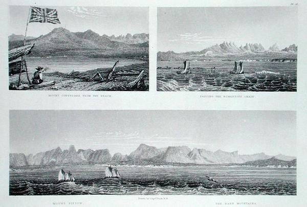Richardsons kedja, från "Narrative of a Second Expedition to the Shores of the Polar Sea in the Years 1825-27" av Sir John Franklin (1786-1847), graverad av Edward Finden (1791-1857), publicerad 1828 (gravyr). av George (after) Back