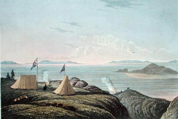 Utsikt över Ishavet från Coppermine Rivers mynning, midnatt den 20 juli av George (after) Back