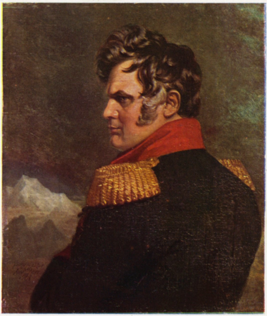 Porträtt av general Ermoloff (färglitografi) av George (after) Dawe