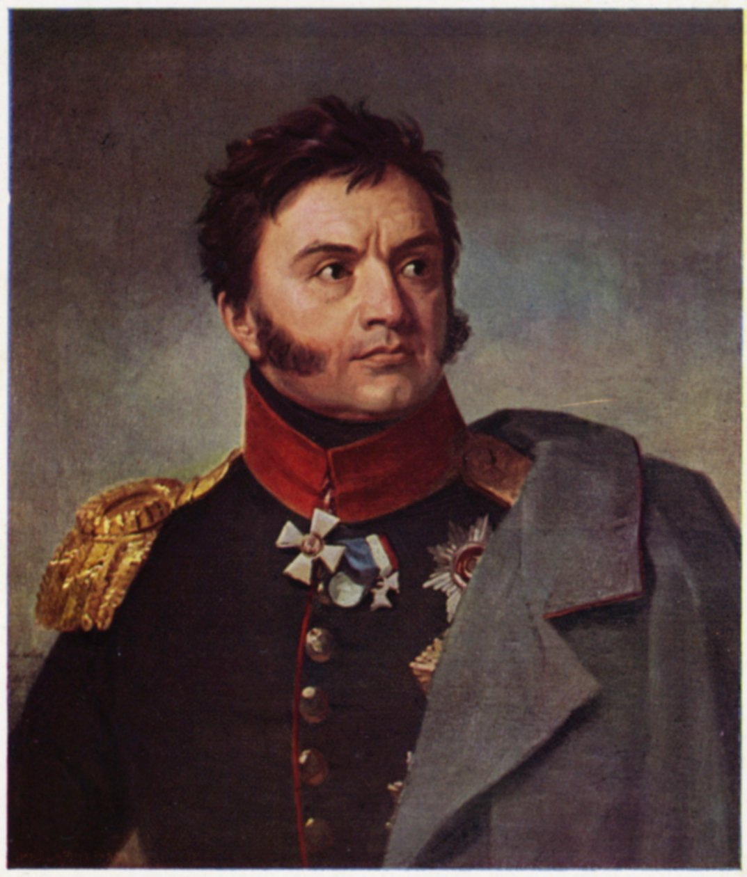 Porträtt av Nikolay Raevsky (färglitografi) av George (after) Dawe