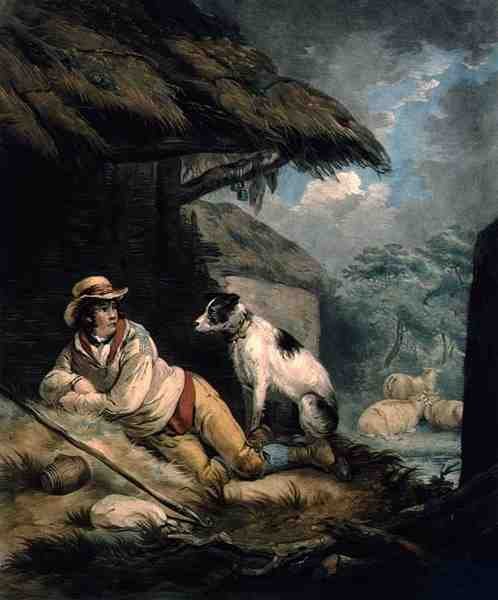 The Shepherd, graverad och pub. av William Barnard (1774-1849) av George (after) Morland