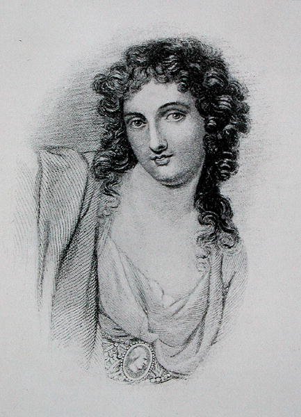 Lady Hamilton (ca 1765-1815) (gravyr) av George (after) Romney