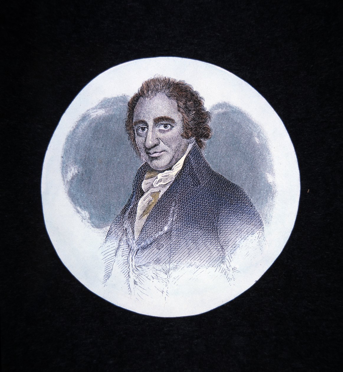 Thomas Paine (färg litho) av George (after) Romney