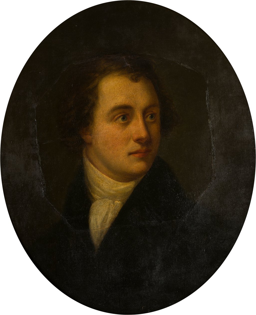 Porträtt av en okänd gentleman, ca 1807-19 (olja på koppar) av George (attr.to) Harlow