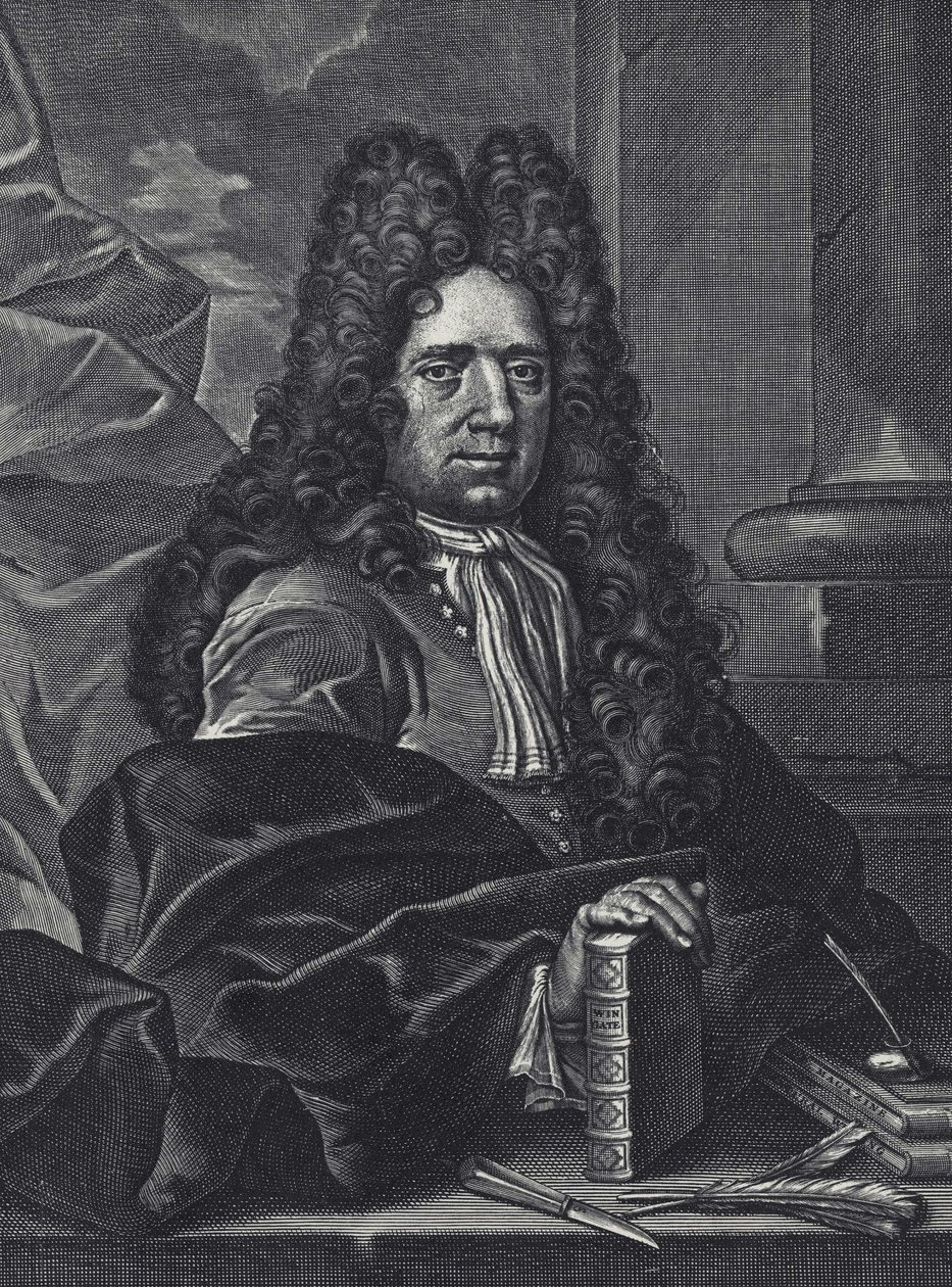 Porträtt av George Shelley Engelsk kalligraf från 1700-talet gravyr av George Bickham. av George (c.1706–71) Bickham