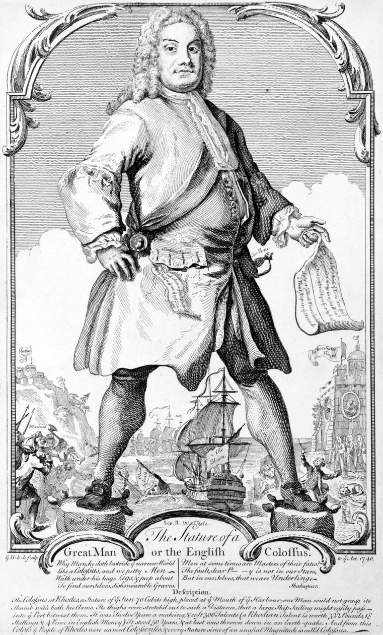 En stor mans resning eller den engelska kolossen av George (c.1706–71) Bickham