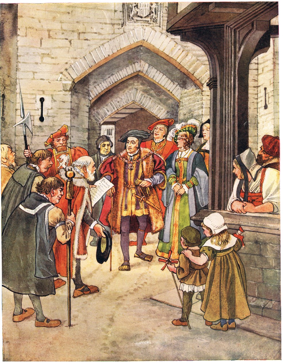 Jag är hertigen av Norfolk, illustration från "A Picture Song Book", 1910 av George, 9th Earl of Carlisle Howard