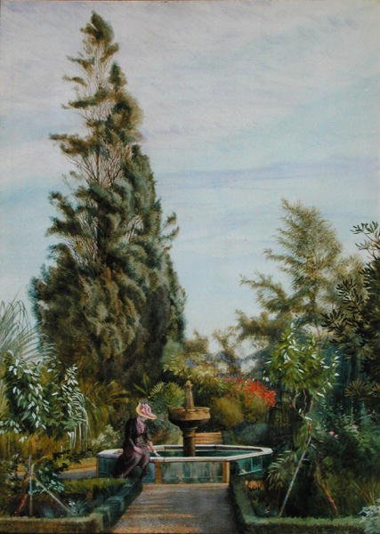 Lady Aurea Howard (akvarell på papper) av George 9th Earl of Carlisle Howard