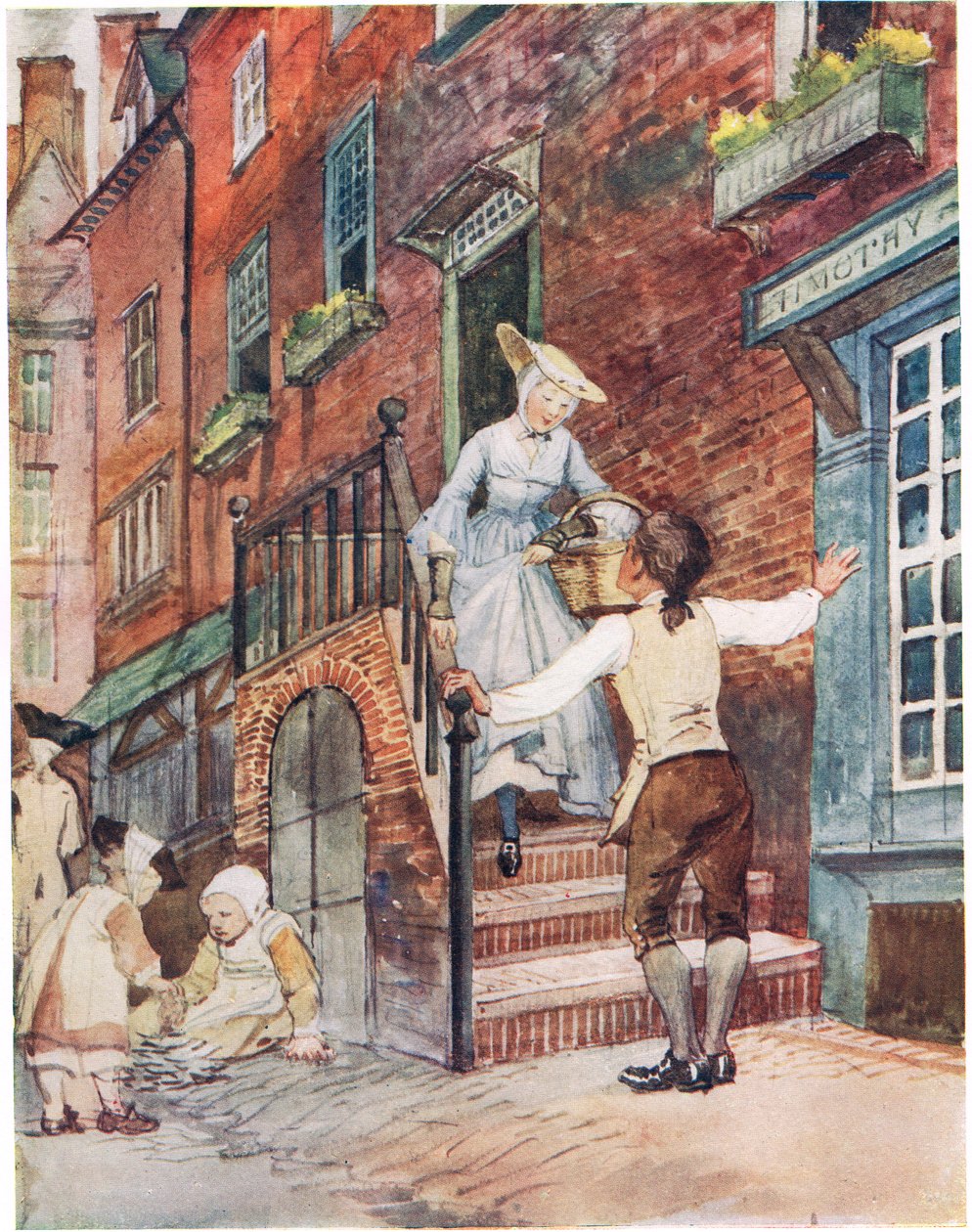 Sally in Our Alley, illustration från "A Picture Song Book", 1910 av George, 9th Earl of Carlisle Howard