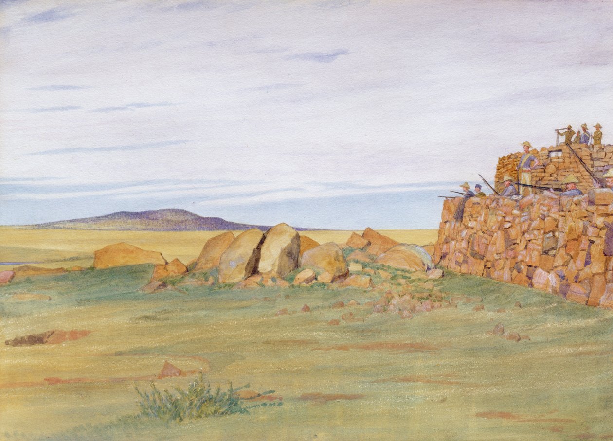 Soldater som försvarar Rhenoster Kop i boerkriget av George, 9th Earl of Carlisle Howard