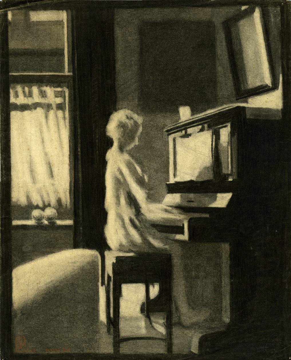 Dorothy Playing the Piano, 30 november 1931 av George Adamson