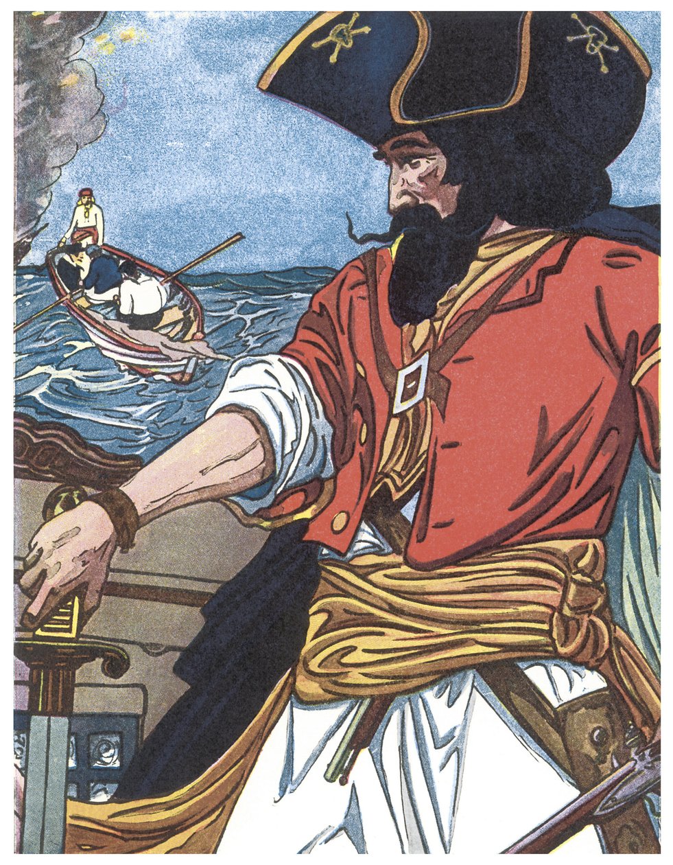 Porträtt av en pirat Illustration från "The boys book of pirates" av George Albert Williams (1875-1932) 1913 av George Alfred Williams