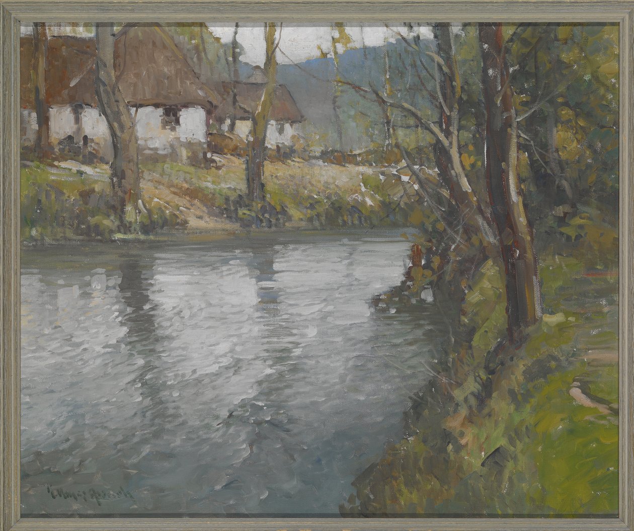 Grå dagen i Normandie, ca 1910 (olja på duk) av George Ames Aldrich