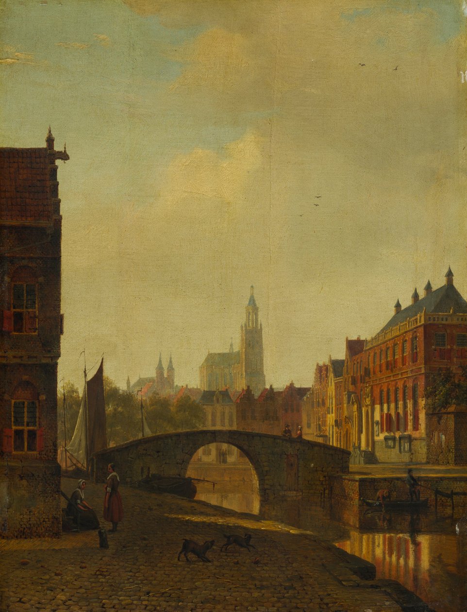 Imaginary View of Arnhem, slutet av 1830-talet (olja på träpanel) av George Andries Roth