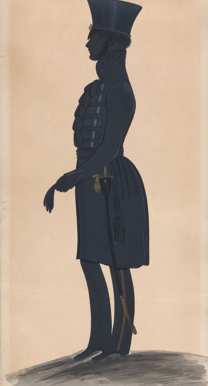 Överste H.J. Daniell, fullängd till vänster, 1827-44. av George Angelo Crowhurst