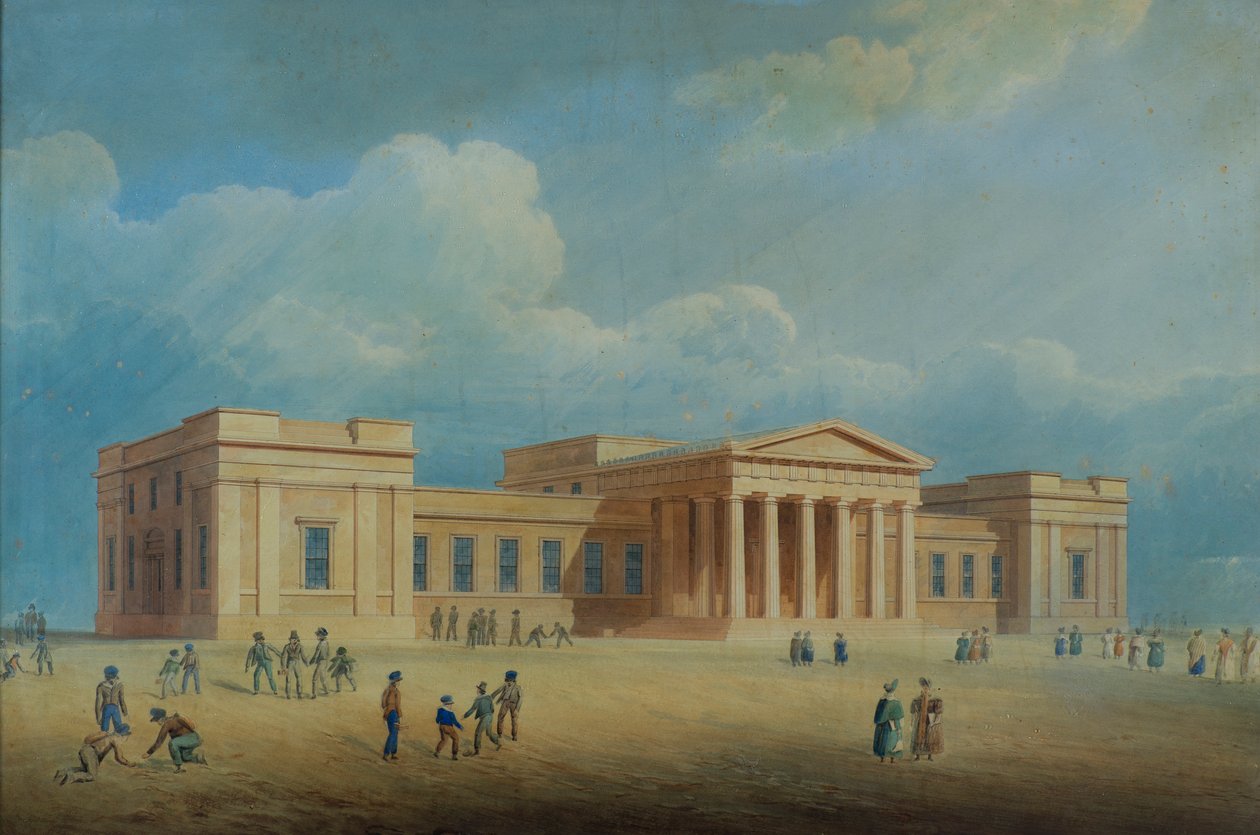 The High School, Dundee, ca 1832 (penna och bläck) av George Angus