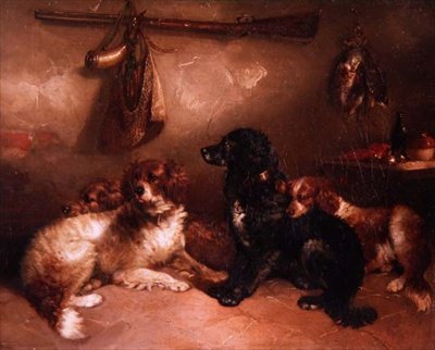 After the Shoot - En kvartett av spaniels av George Armfield