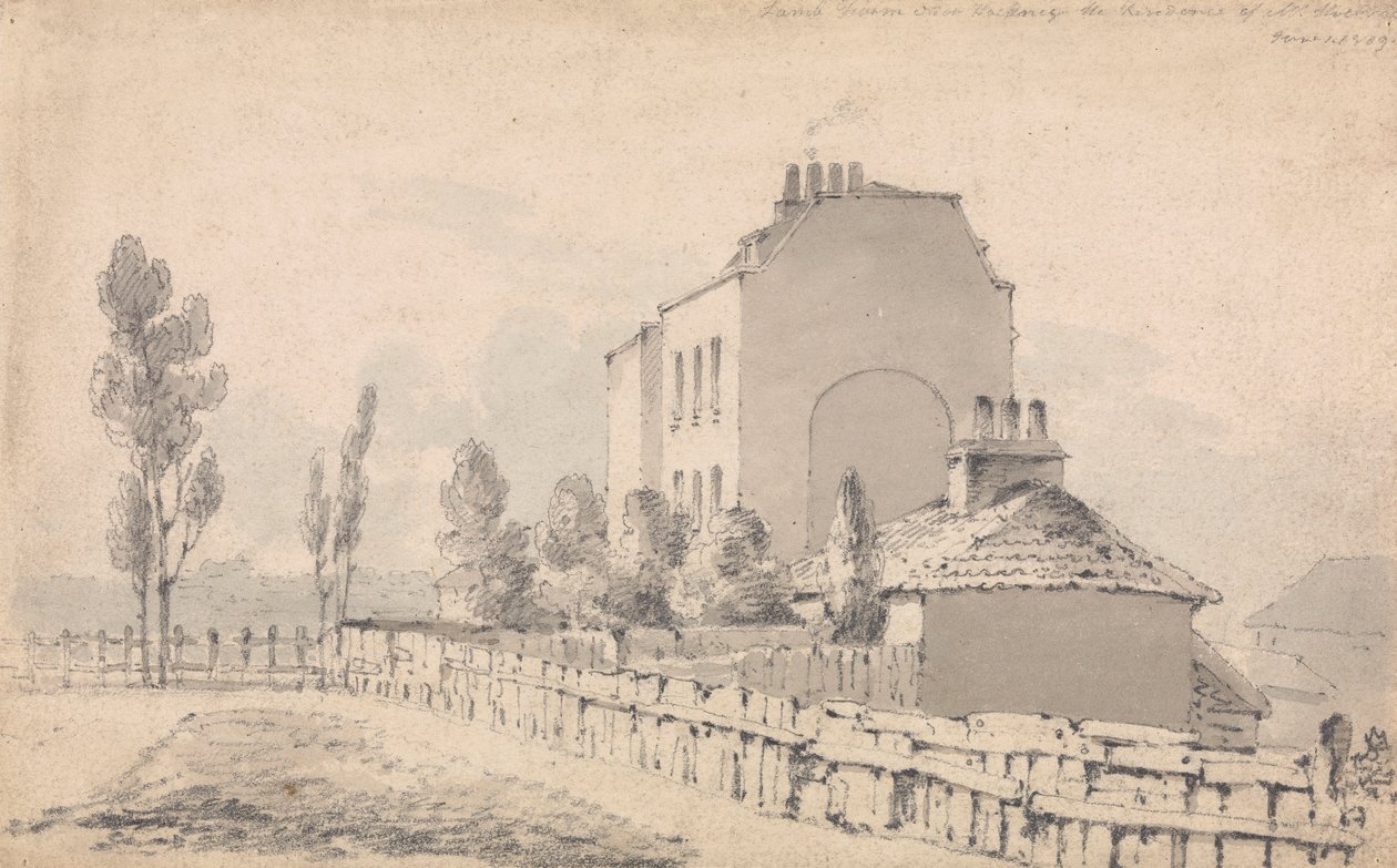 Lammfarm nära Hackney, Hicks residens? Richmond Road av George Arnald