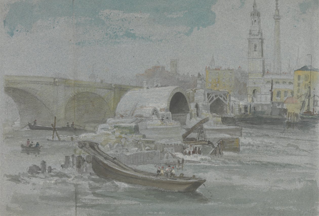 Rivningen av Old London Bridge av George Arnald