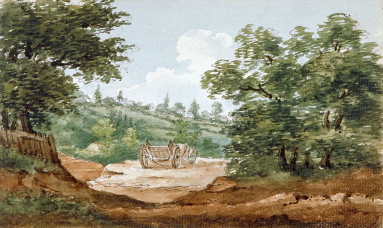 Utsikt från utgrävningarna av Highgate Tunnel, London, 1812 av George Arnald