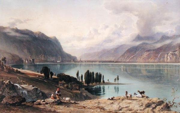 Utsikt över Genèvesjön av George Arthur Fripp